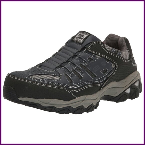 Steel Toe Work Shoes Memory Foam Slip-Resistant Safety Toe